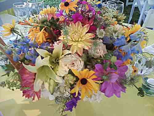 Multi-color wildflower wedding flowers