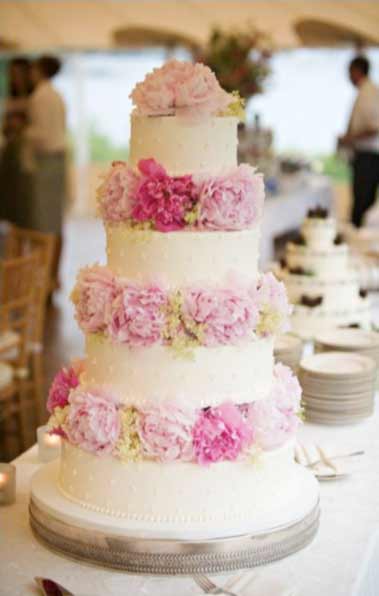 Peony and lilac cake tower Janice Strout JCakes wedding cake